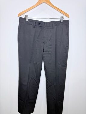 Versace Collection Men's Black Wool Blend Straight Leg Dress Pants